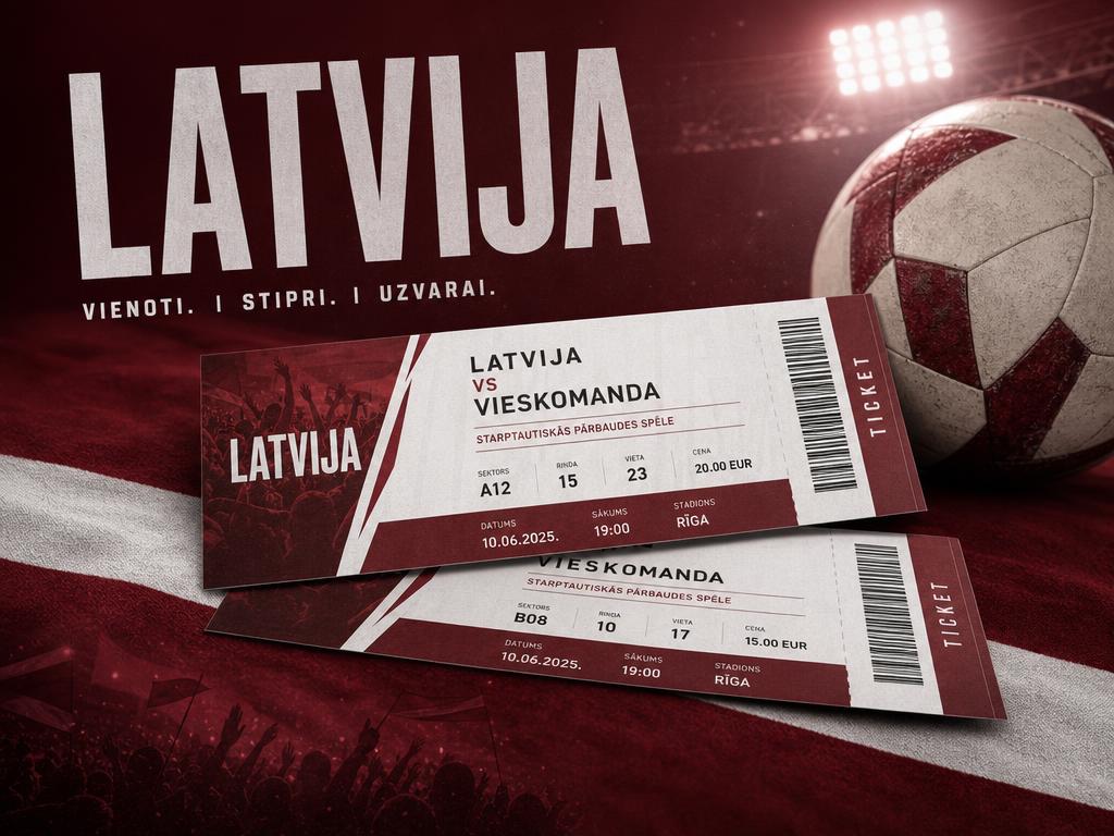 Biļetes uz Latvijas izlases futbola spēli 02.10.